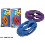 RUBBER OVAL FOOD TREAT TOY  EACH PC ON TIE ON CARD